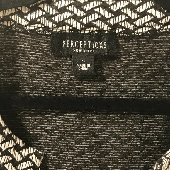 PERCEPTION NEW YORK BLACK‎ & WHITE SWEATER BLAZER - Picture 2 of 4